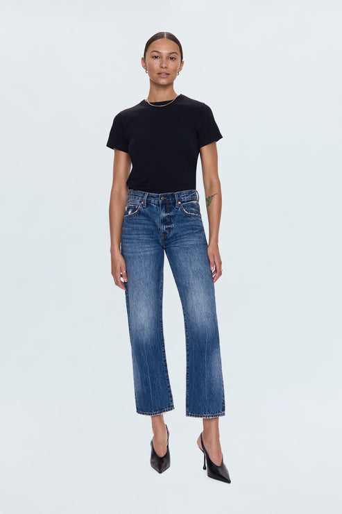 Pistola Lexi Mid Rise Bowed Straight Jean