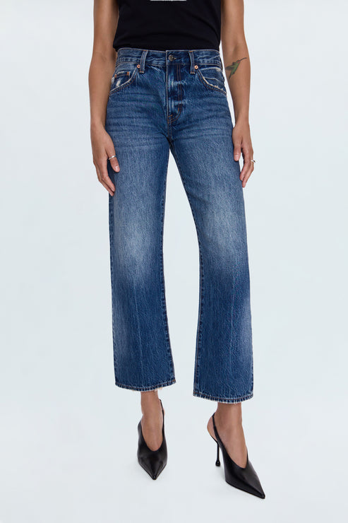 Pistola Lexi Mid Rise Bowed Straight Jean