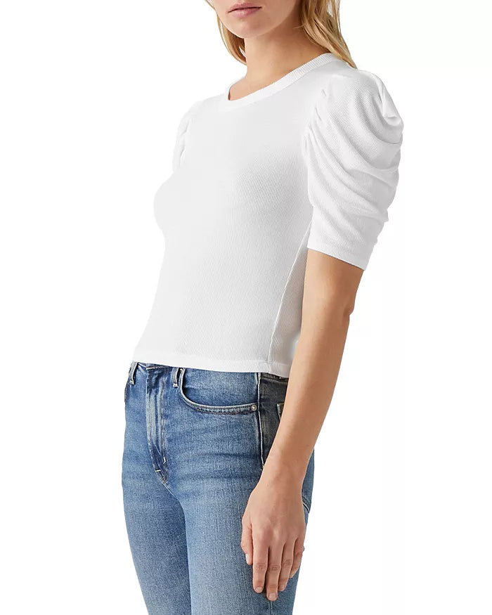 Michael Stars Andrea Pleated Sleeve Crop Top (One Size)