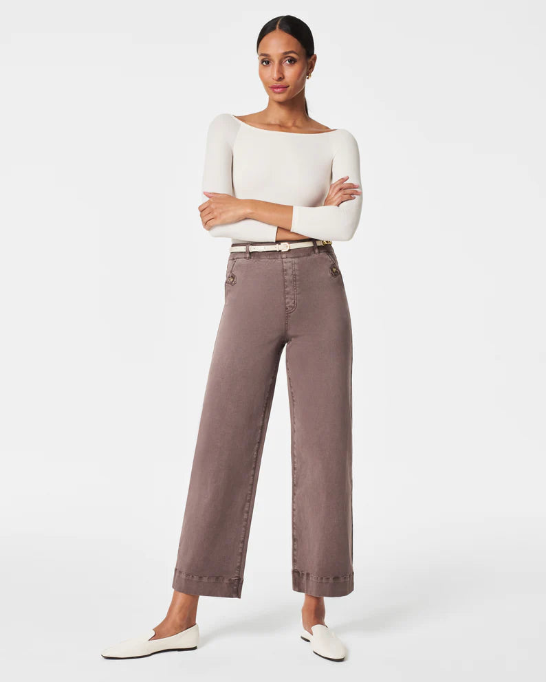 SPANX Stretch Twill Cropped Wide Leg Pant
