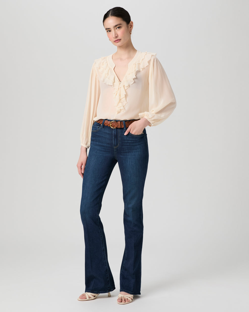 Paige Women's High Rise Laurel Canyon 32" Bootcut Jean - Berlin