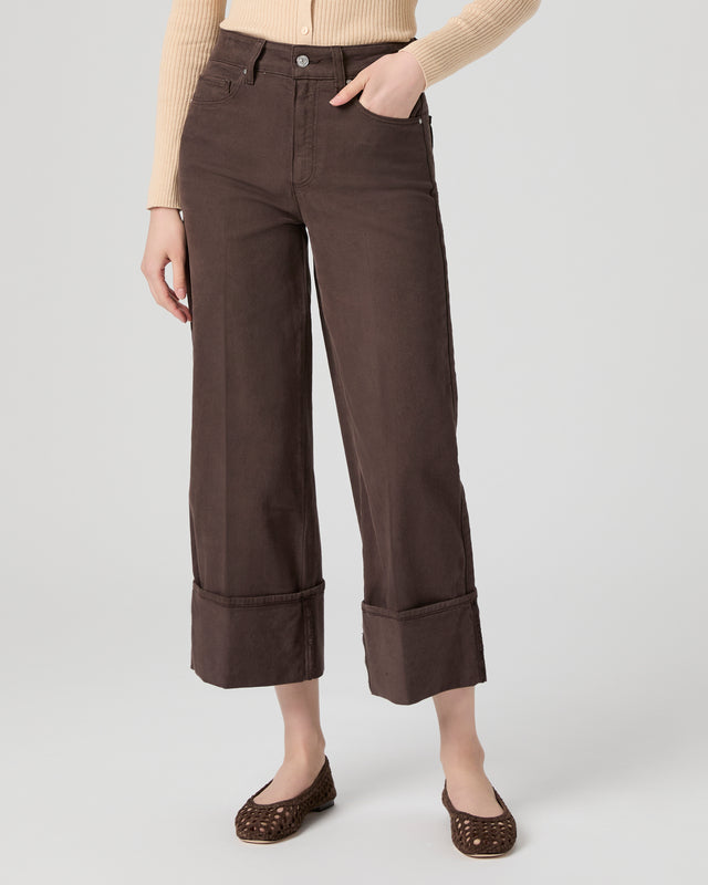 Paige Sasha Ankle Wide Leg Jean - Rich Chocolate