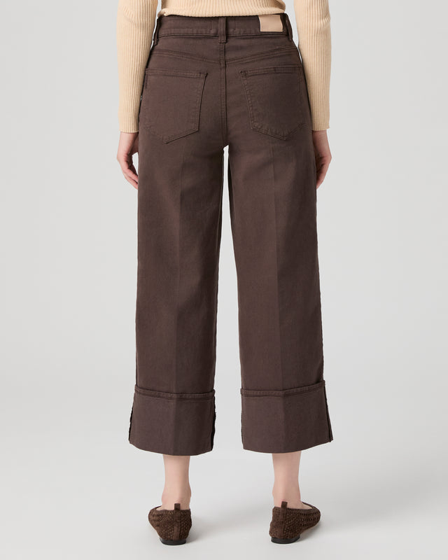 Paige Sasha Ankle Wide Leg Jean - Rich Chocolate