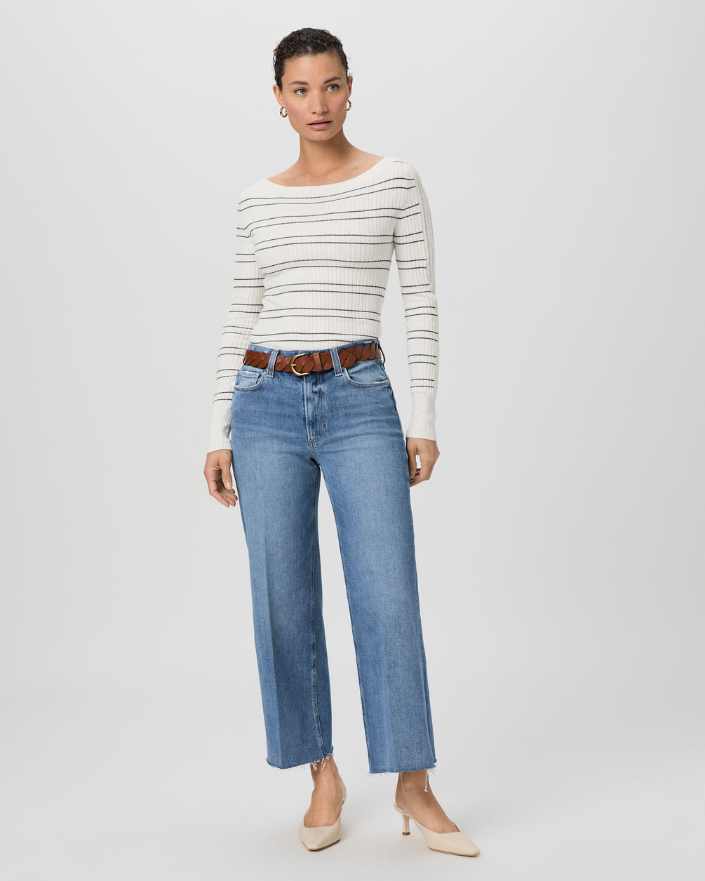 Paige Women's Anessa Wide Leg Raw Hem Jean