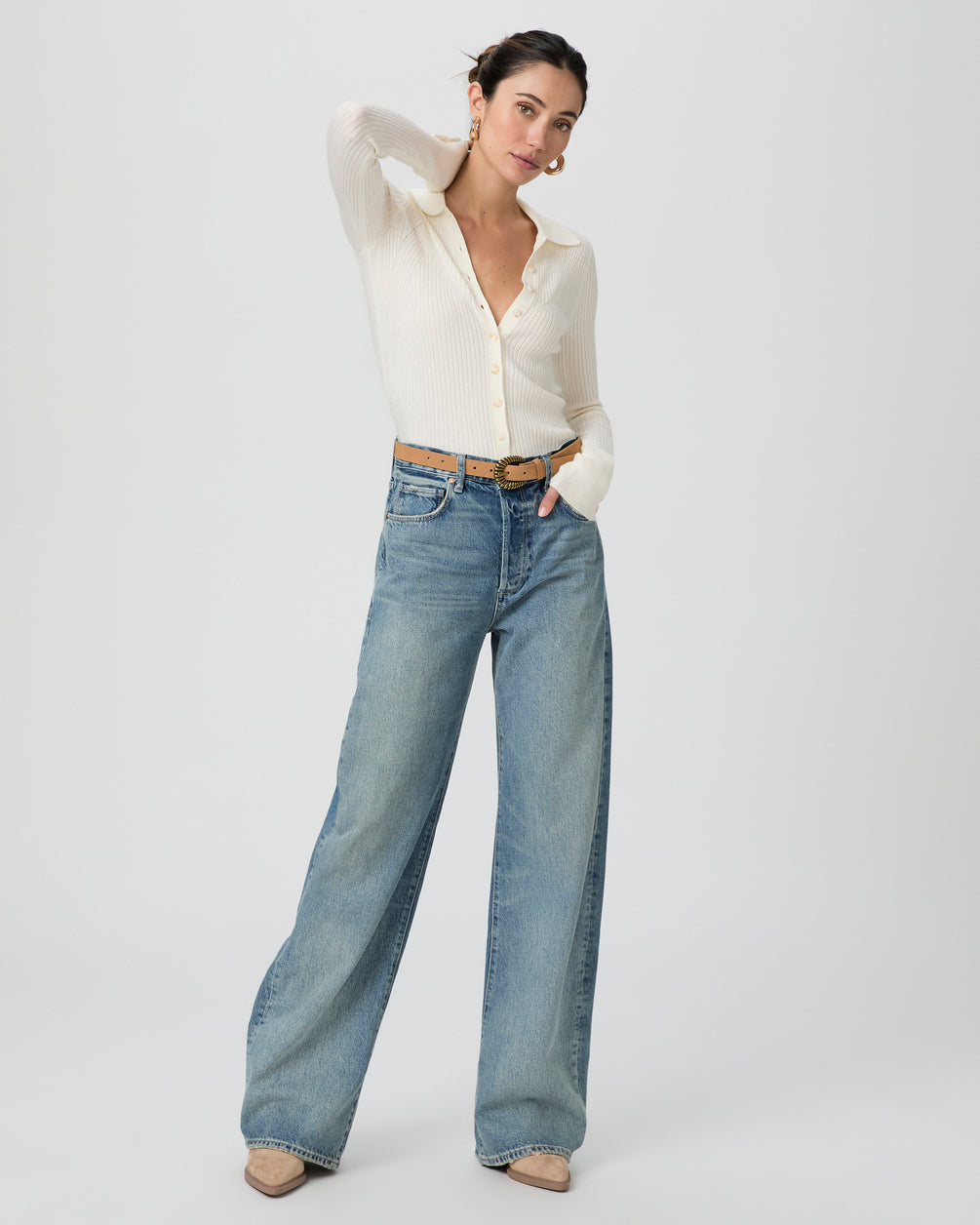 Paige Women's Arellia Ankle High Rise Barrel Leg Jean