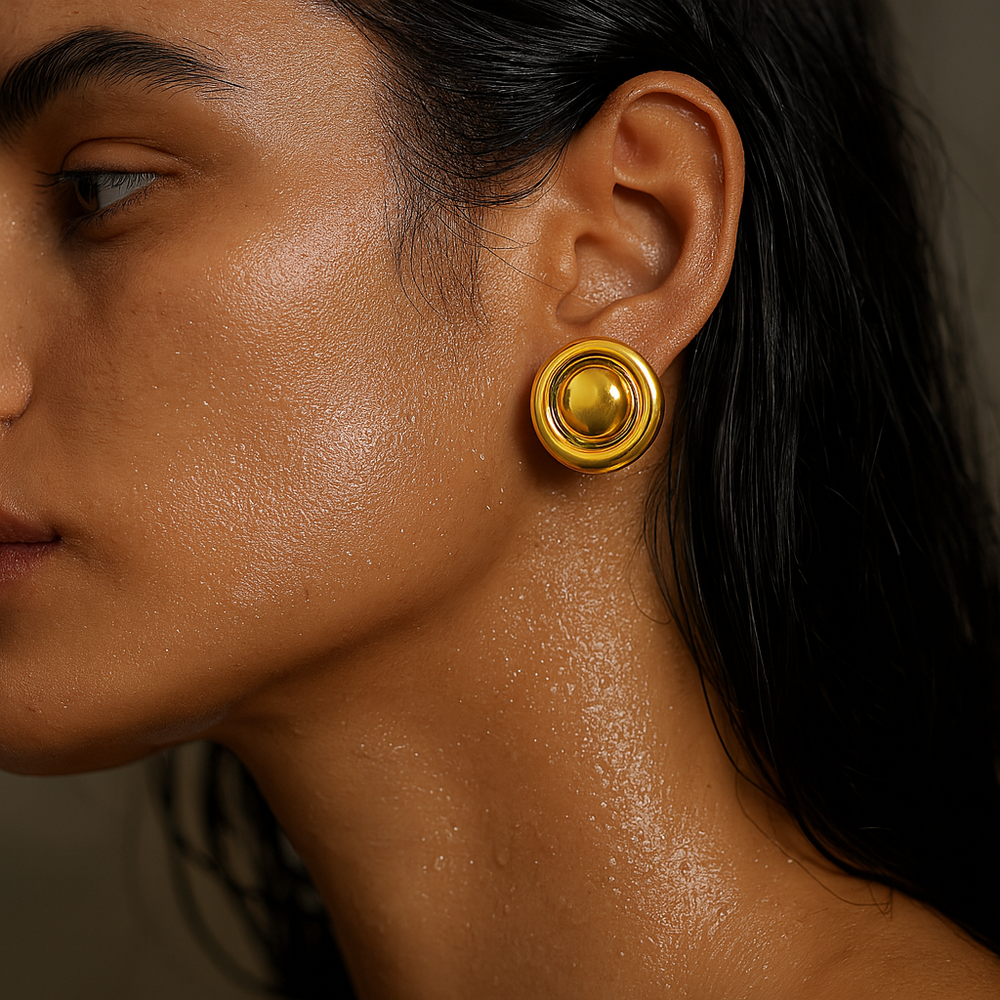 Ellie Vail Baylin Round Button Earring