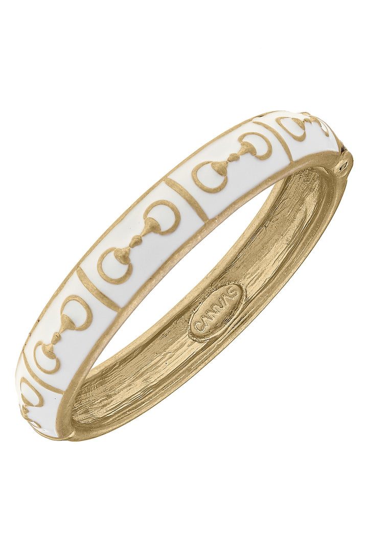 Canvas Style Quincy Horsebit Sculpted Enamel Hinge Bangle
