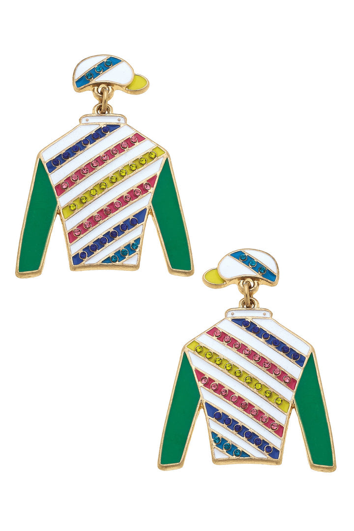 Canvas Style Silk Enamel Drop Earrings