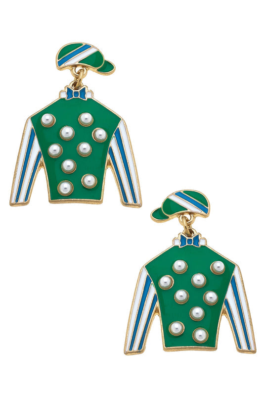 Canvas Style Silk Enamel Drop Earrings