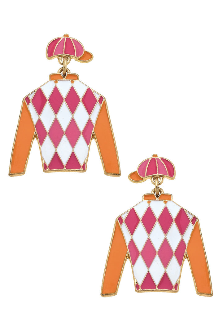 Canvas Style Silk Enamel Drop Earrings