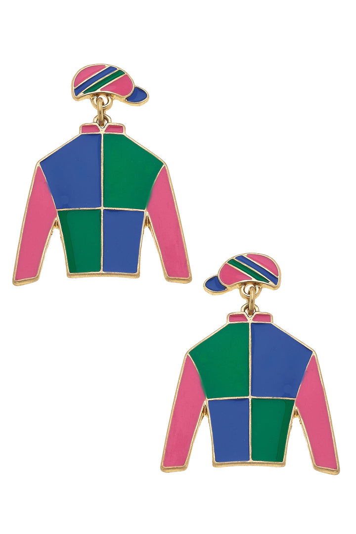 Canvas Style Silk Enamel Drop Earrings