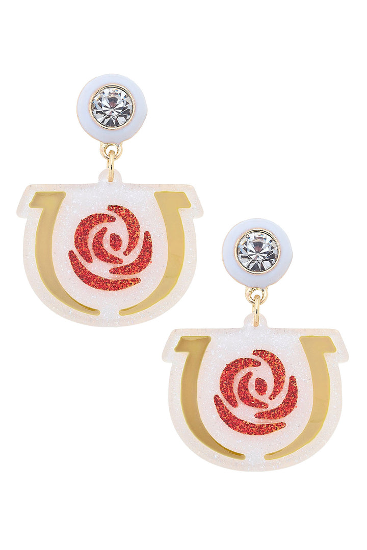 Canvas Style Kentucky Derby Resin Logo Earrings
