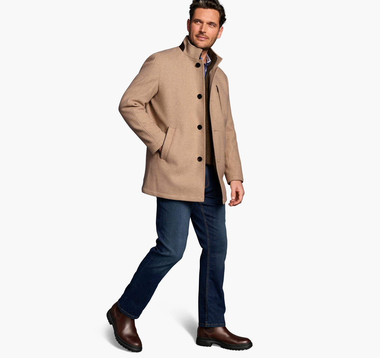 Johnston & Murphy Upton Car Coat (Camel)