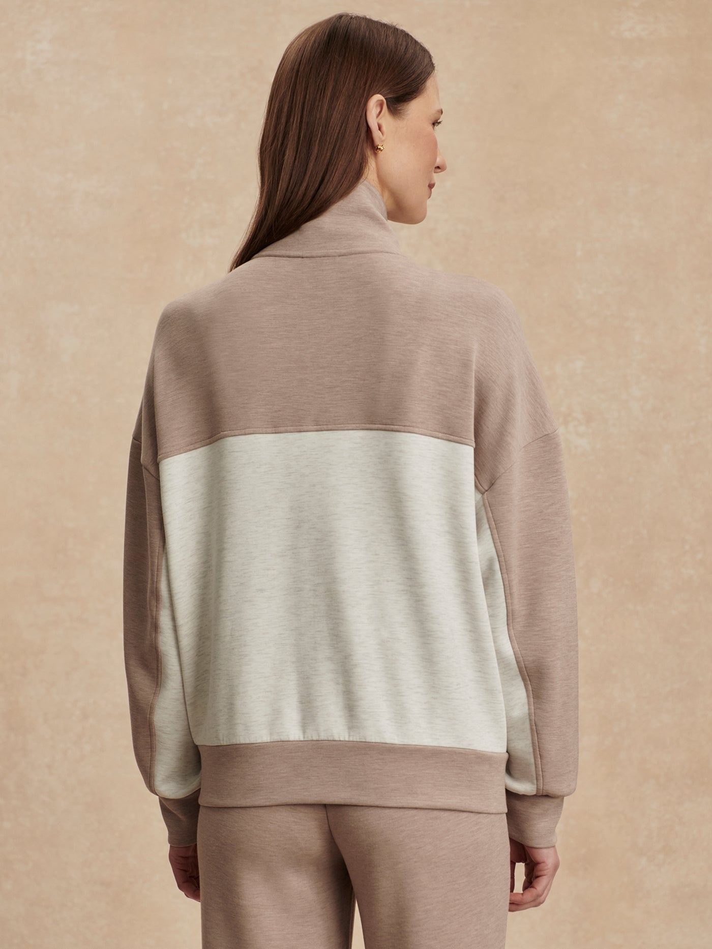Varley Garcia 2 Tone Zip Through Sweat
