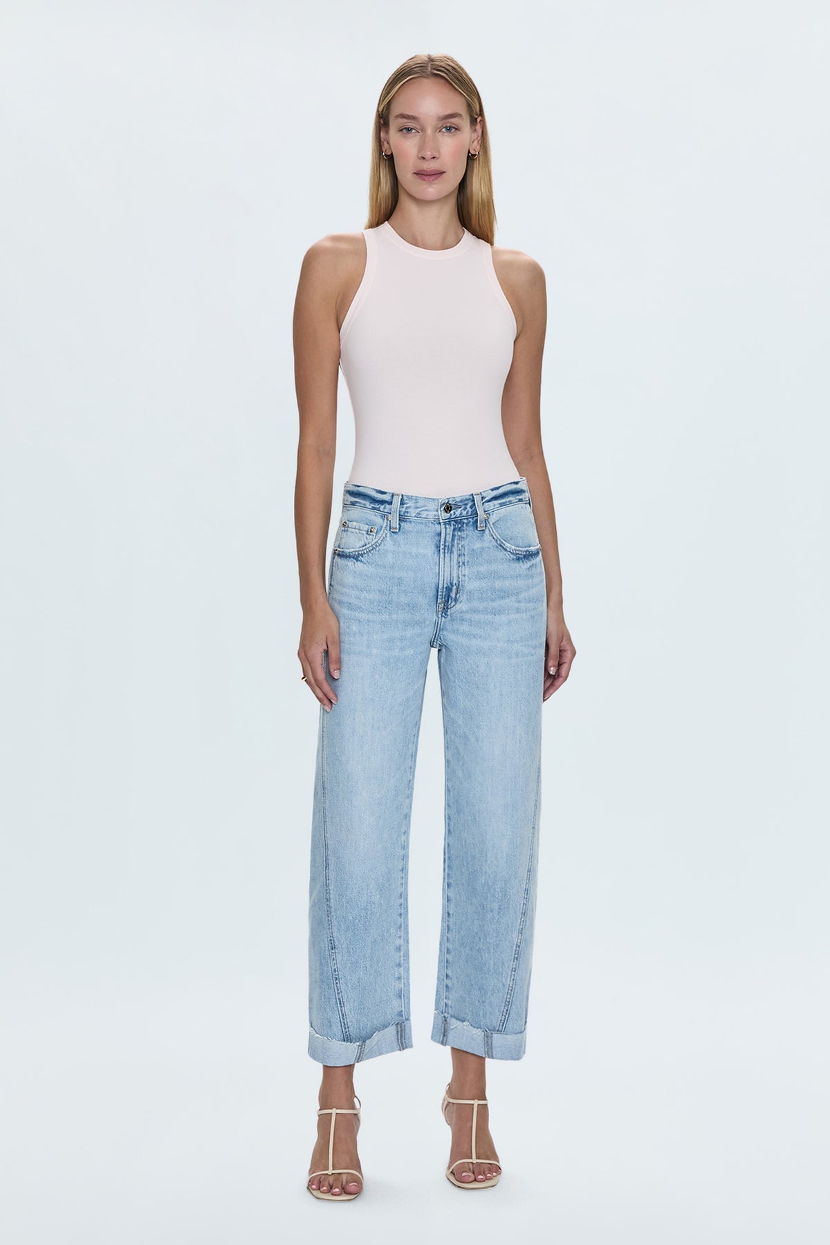 Pistola Kacey Mid Rise Cuffed Straight Jean - Berkeley