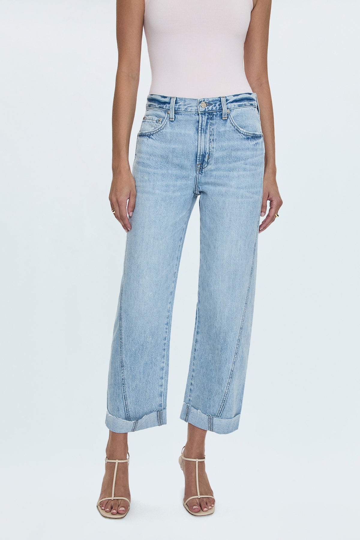 Pistola Kacey Mid Rise Cuffed Straight Jean - Berkeley