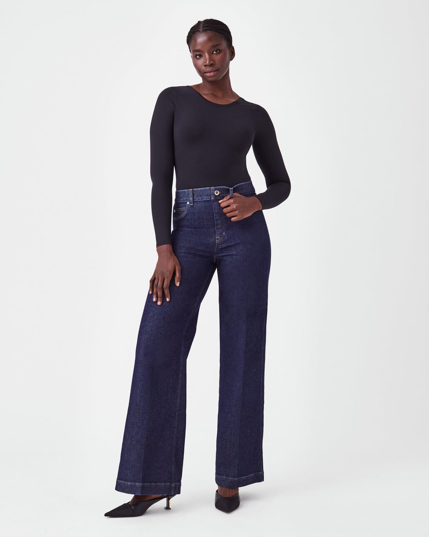 SPANX Suit Yourself Long Sleeve Scoop Neck Bodysuit