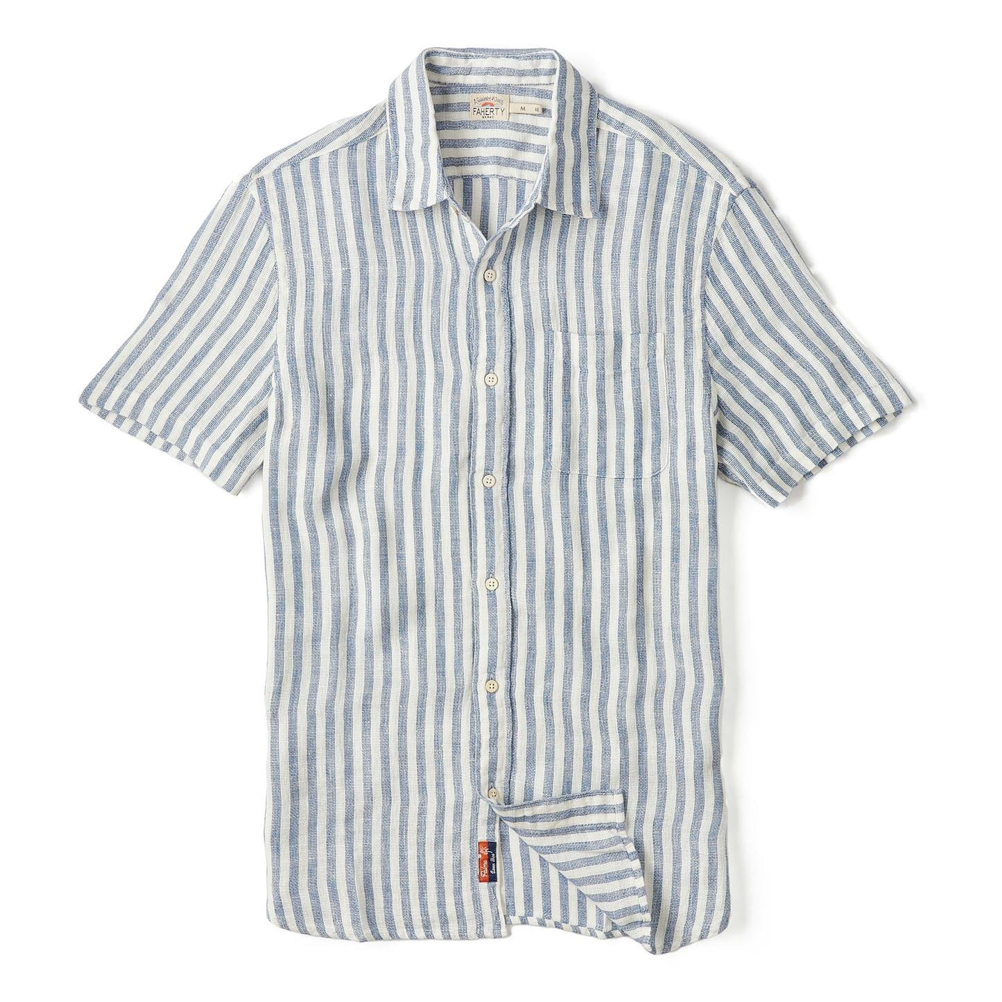 Faherty Men's Short Sleeve Linen Shirt