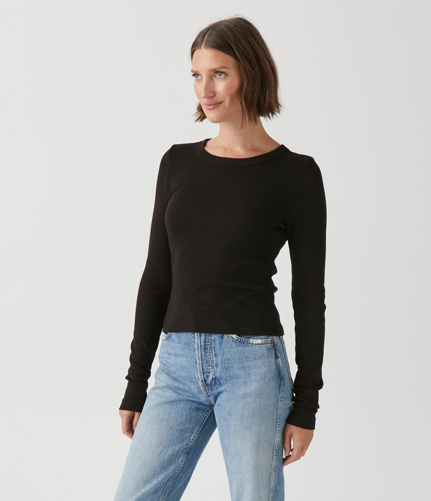 Michael Stars Orion Crop Long Sleeve Tee (One Size)