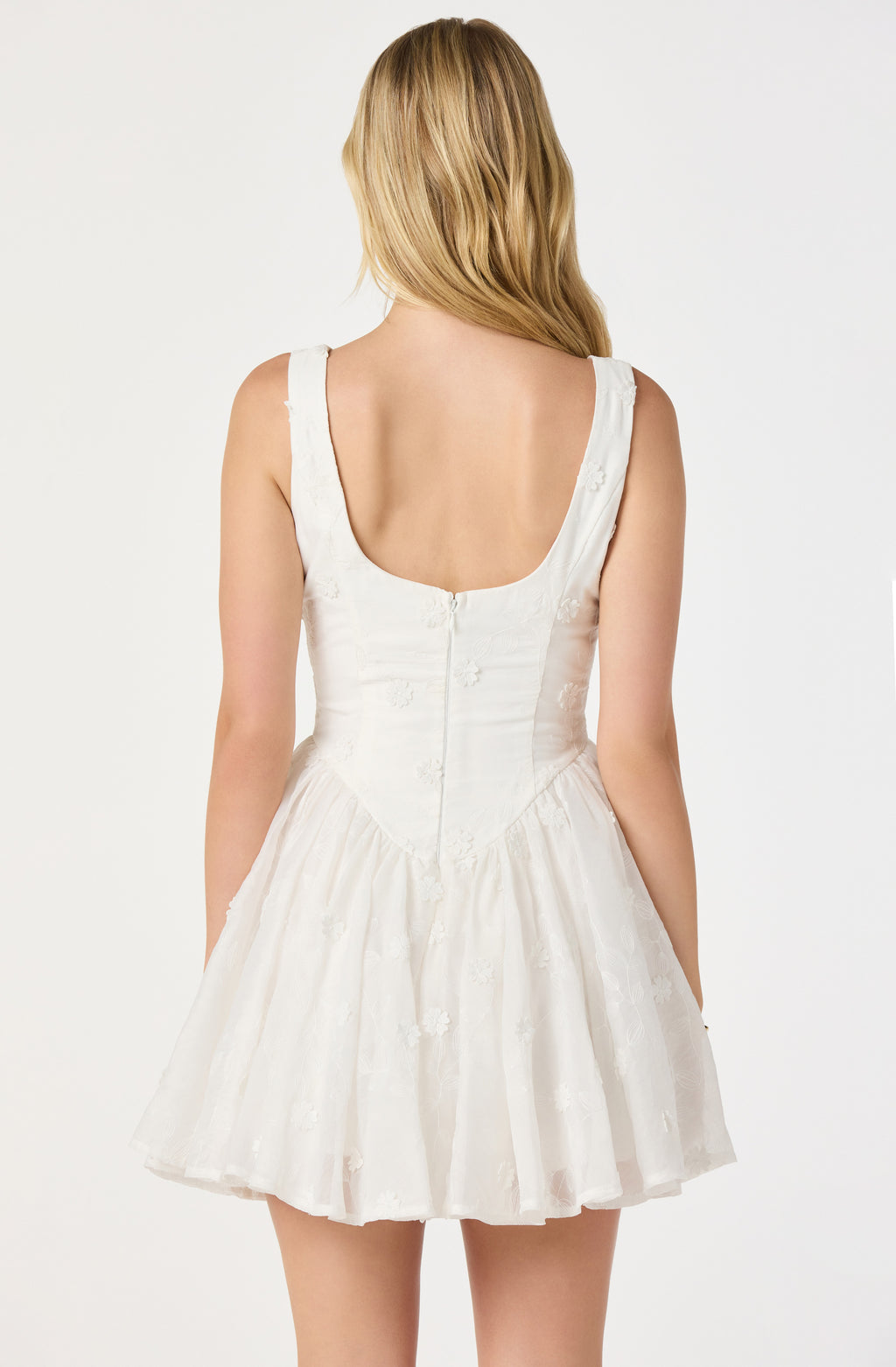 ASTR The Label Reina Embroidered Floral Mini Dress