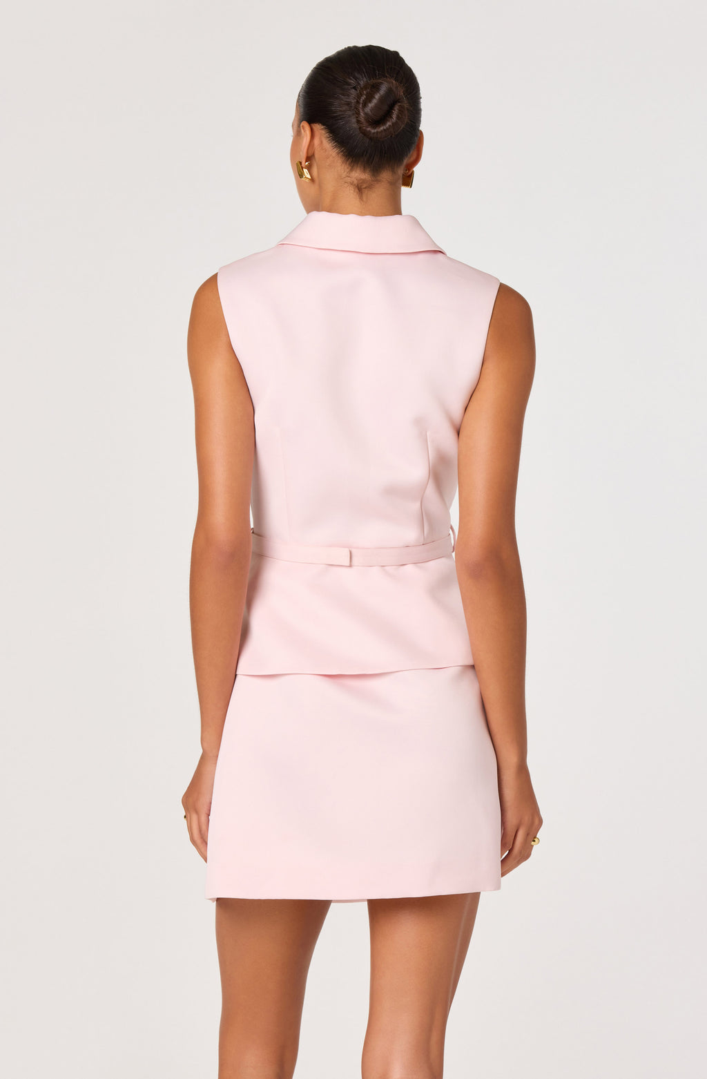 ASTR The Label Jamia Peplum Button-Front Mini Dress