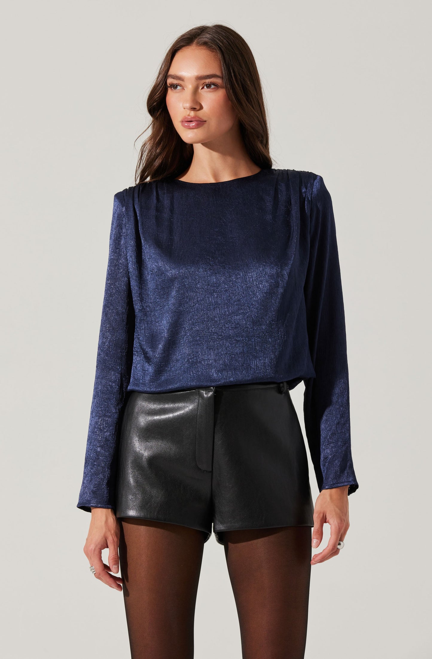 ASTR Aleannah Satin Long Sleeve Top