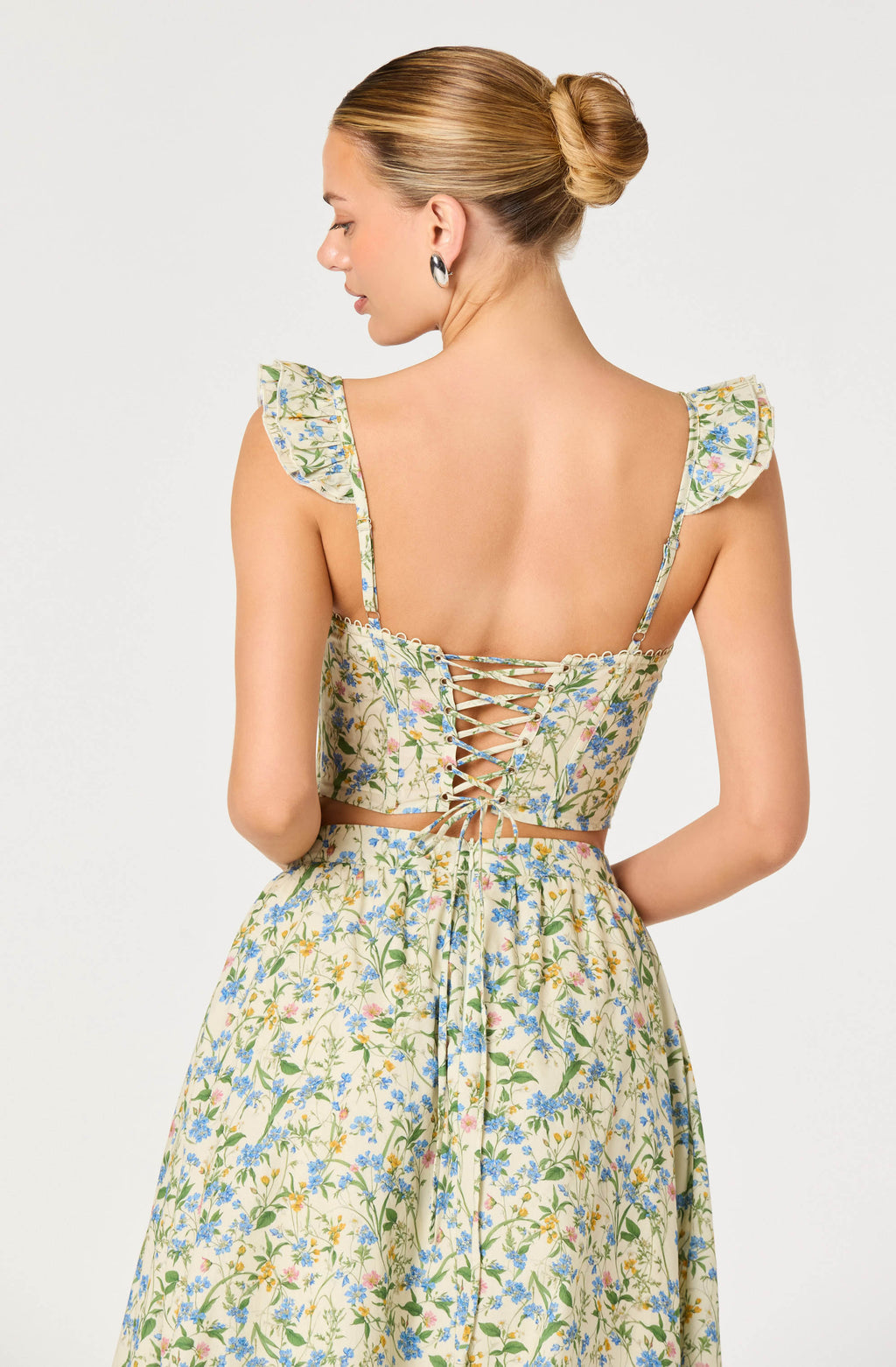 ASTR The Label Wedelia Eyelet Corset Crop Top