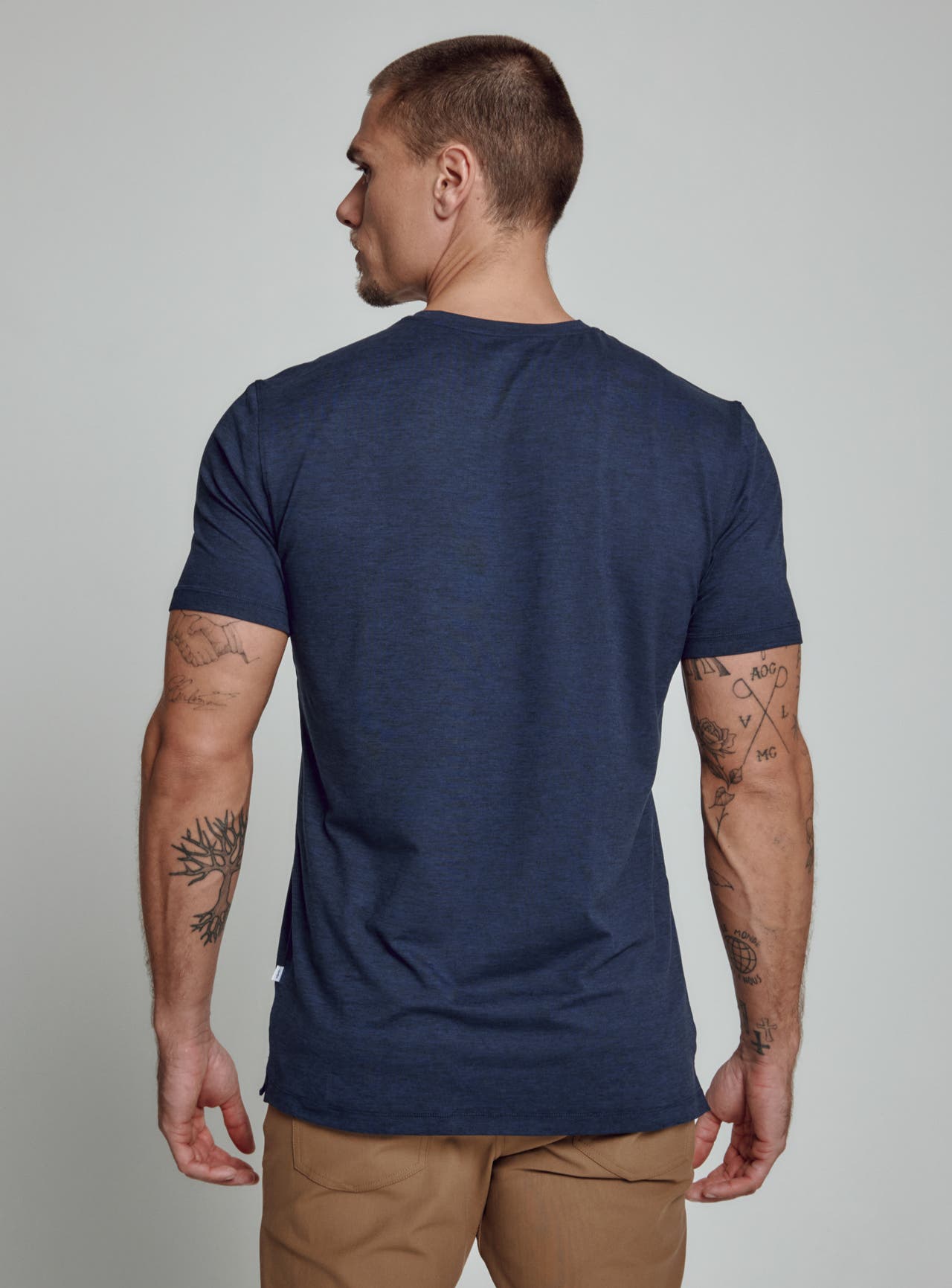Back of 7 Diamonds Men's Heather Core Crew Neck Tee