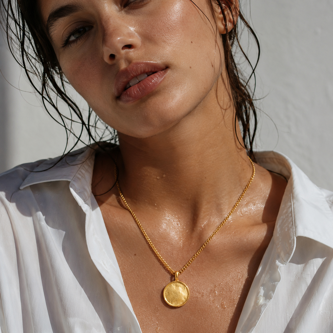 Ellie Vail Catherine Black Medallion Pendant Necklace
