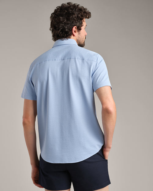 Rhone Seersucker Short Sleeve Button Down