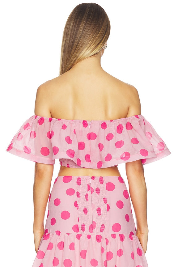 Elliatt Sola Polka Dot Long Sleeve Top