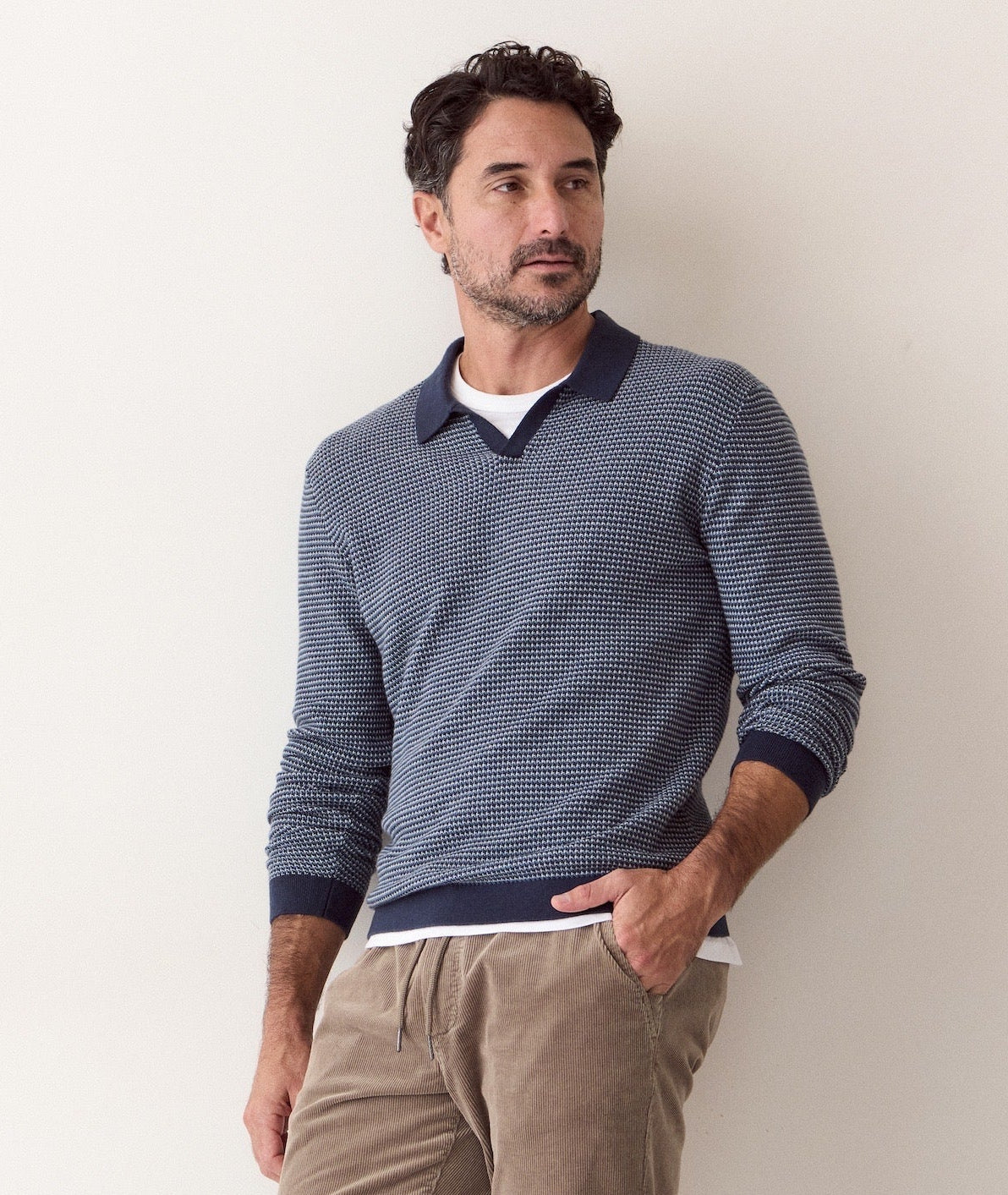 Marine Layer Men's Liam Long Sleeve Sweater Polo
