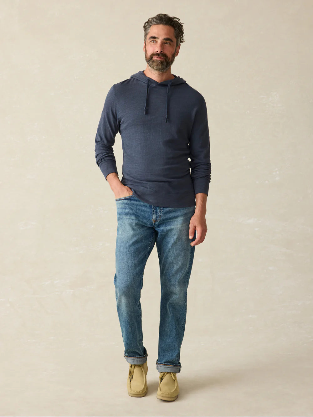 Faherty Men's Sunwashed Slub Hoodie