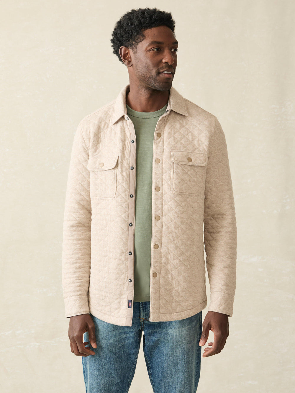 Faherty Men's Epic Quilted Fleece CPO