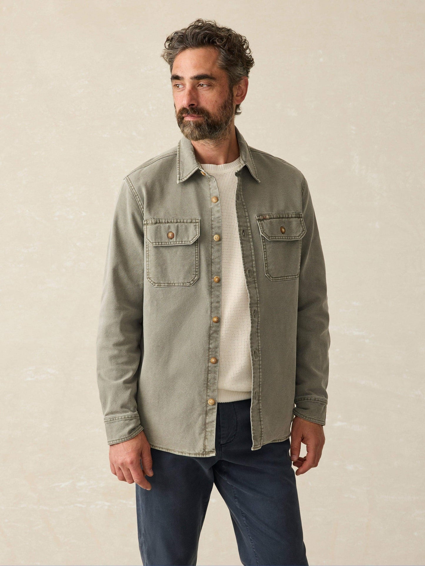Faherty Men's Sunwashed Canvas CPO