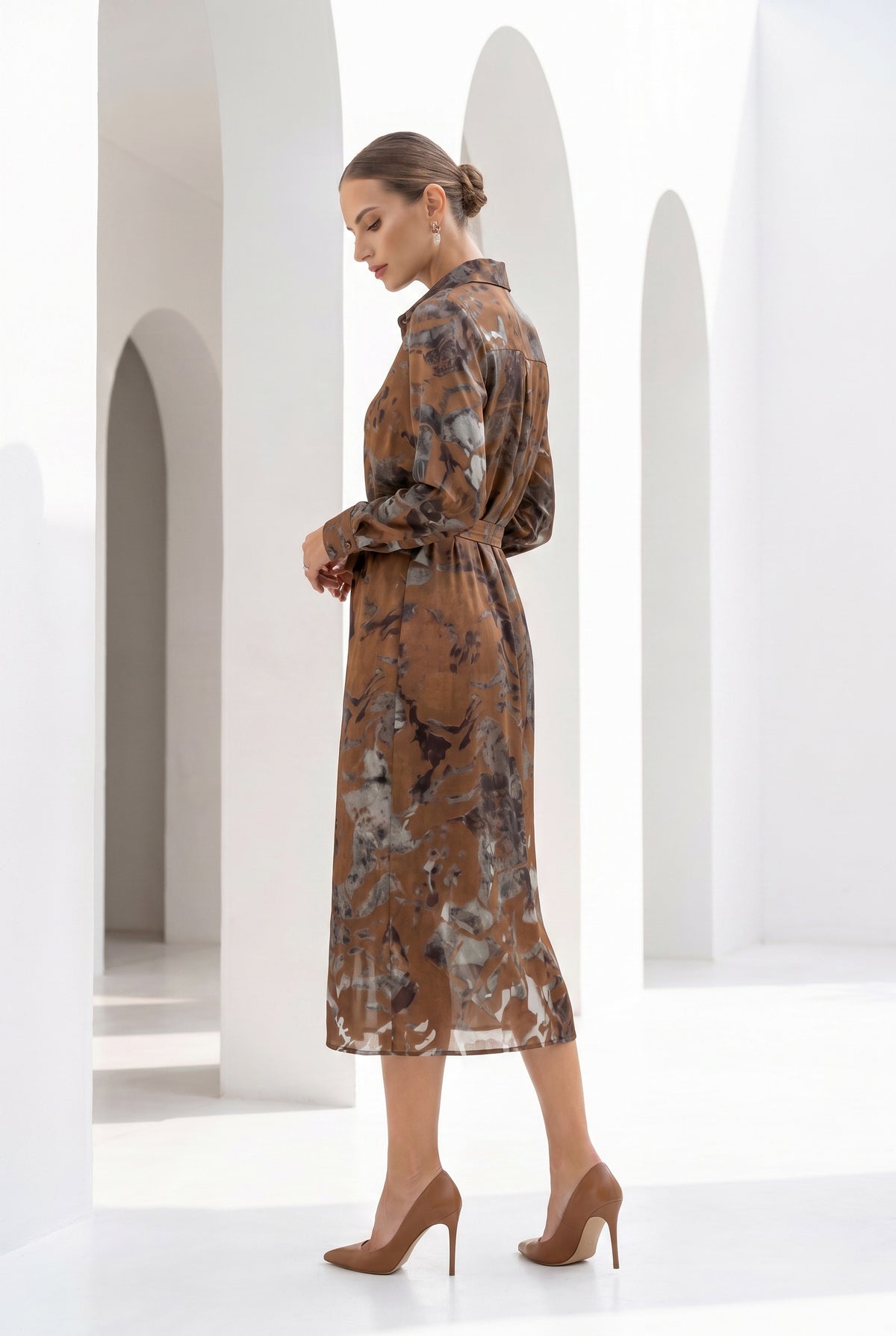 G.D.S Polka Long Sleeve Printed Dress