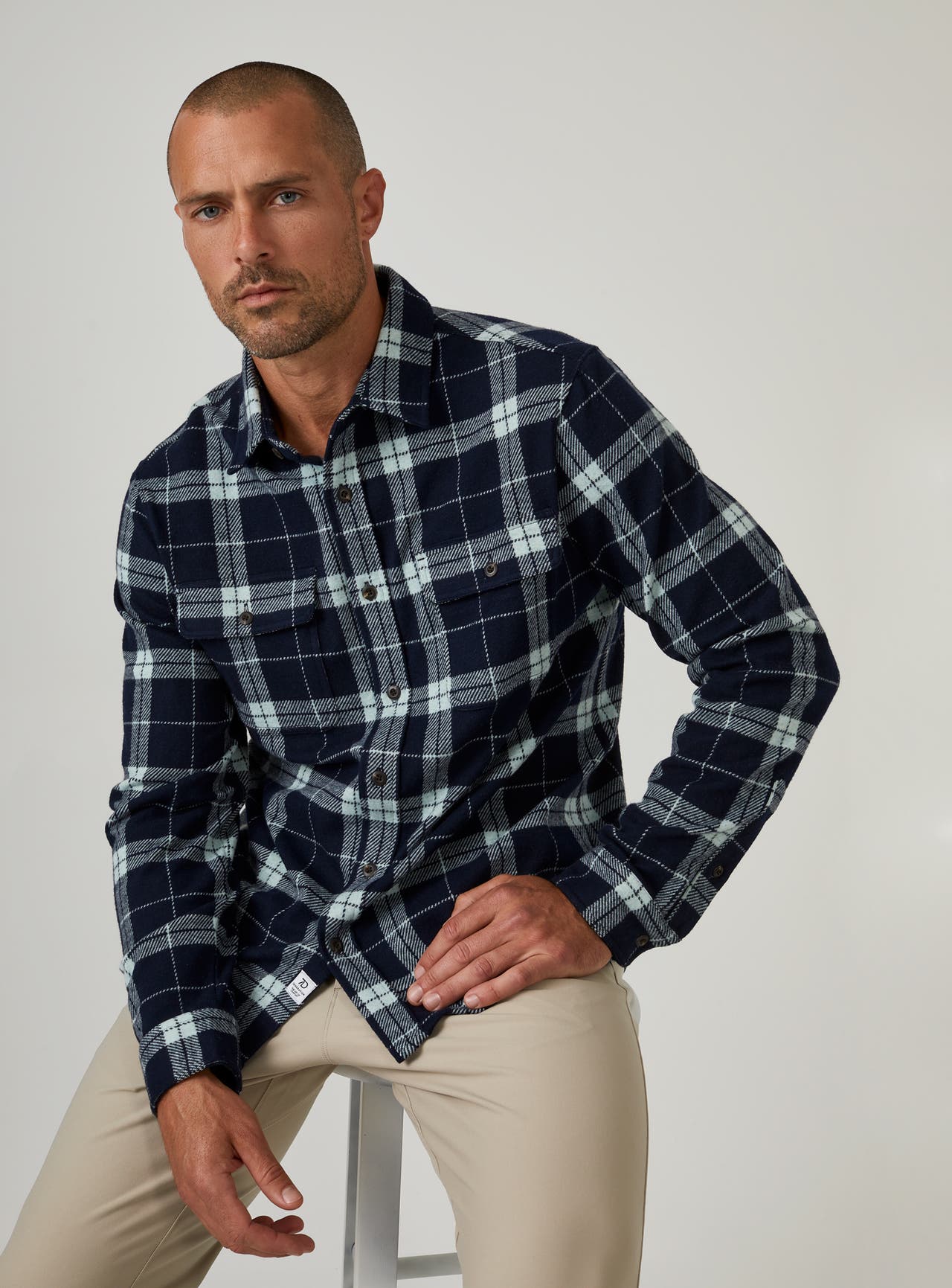 Navy 7 Diamonds Men's Generation 4-Way Stretch Long Sleeve Shirt