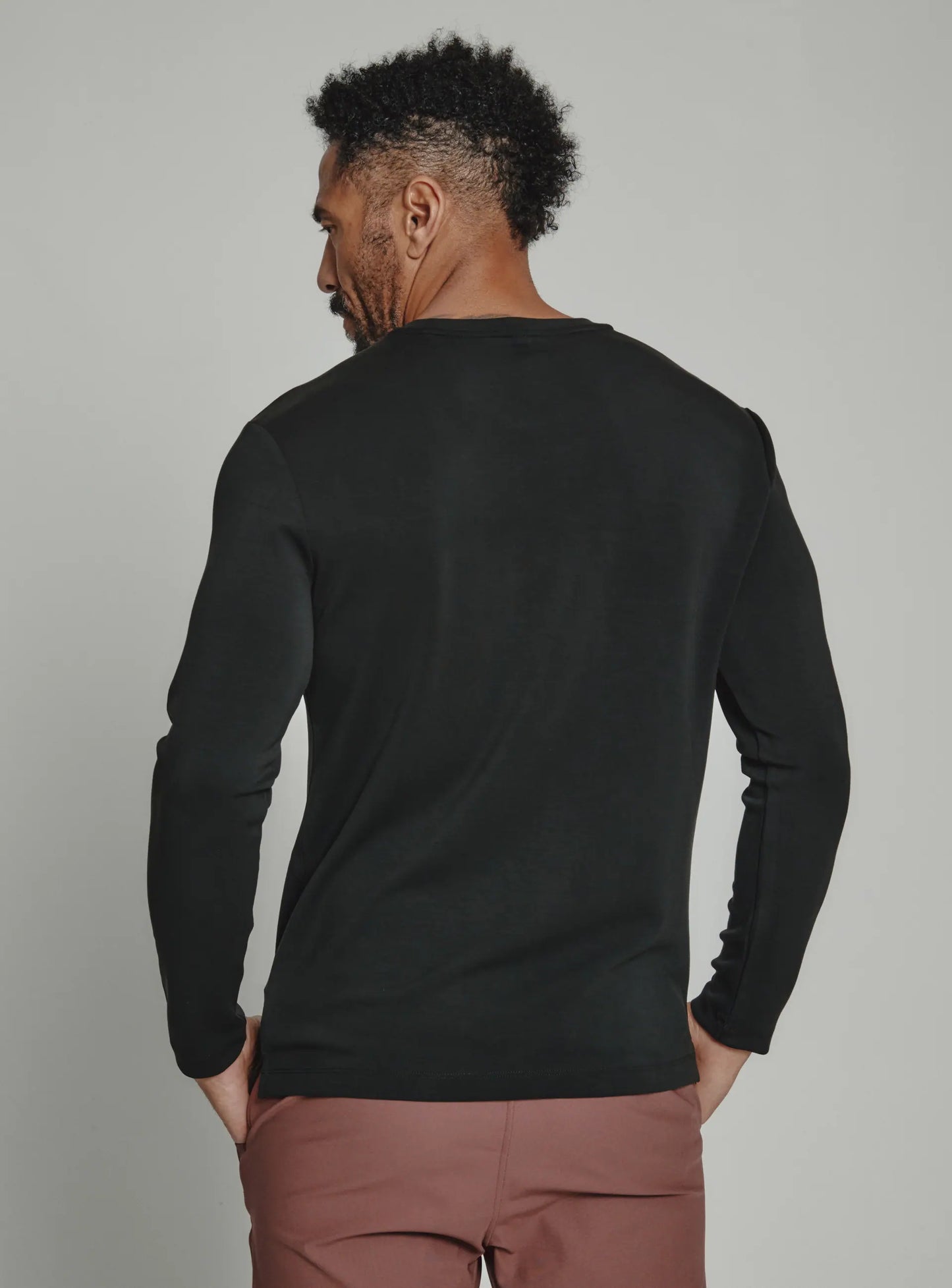 Back of Black 7 Diamonds Men's REV Long Sleeve Tee