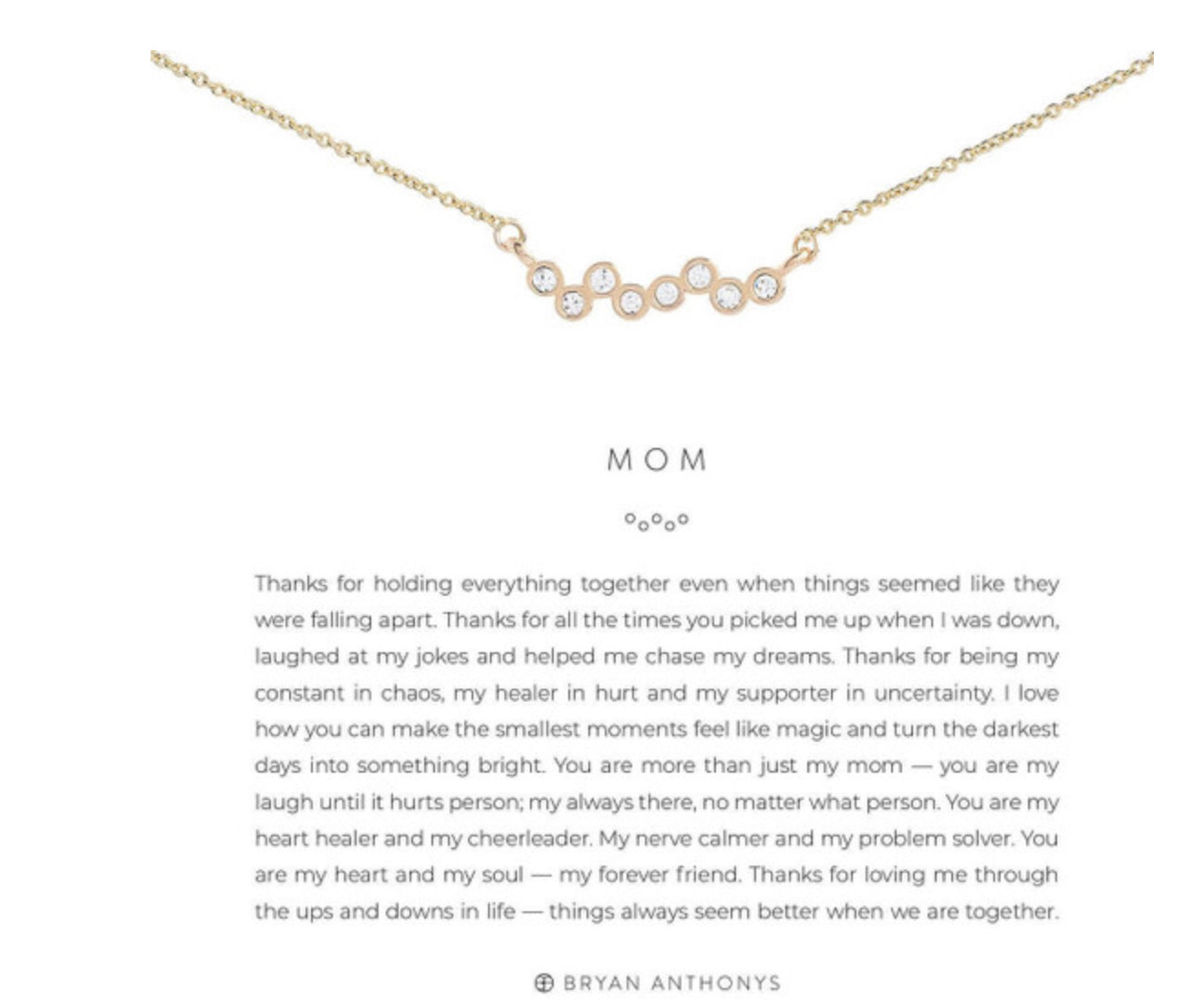Bryan Anthonys Mom Necklace