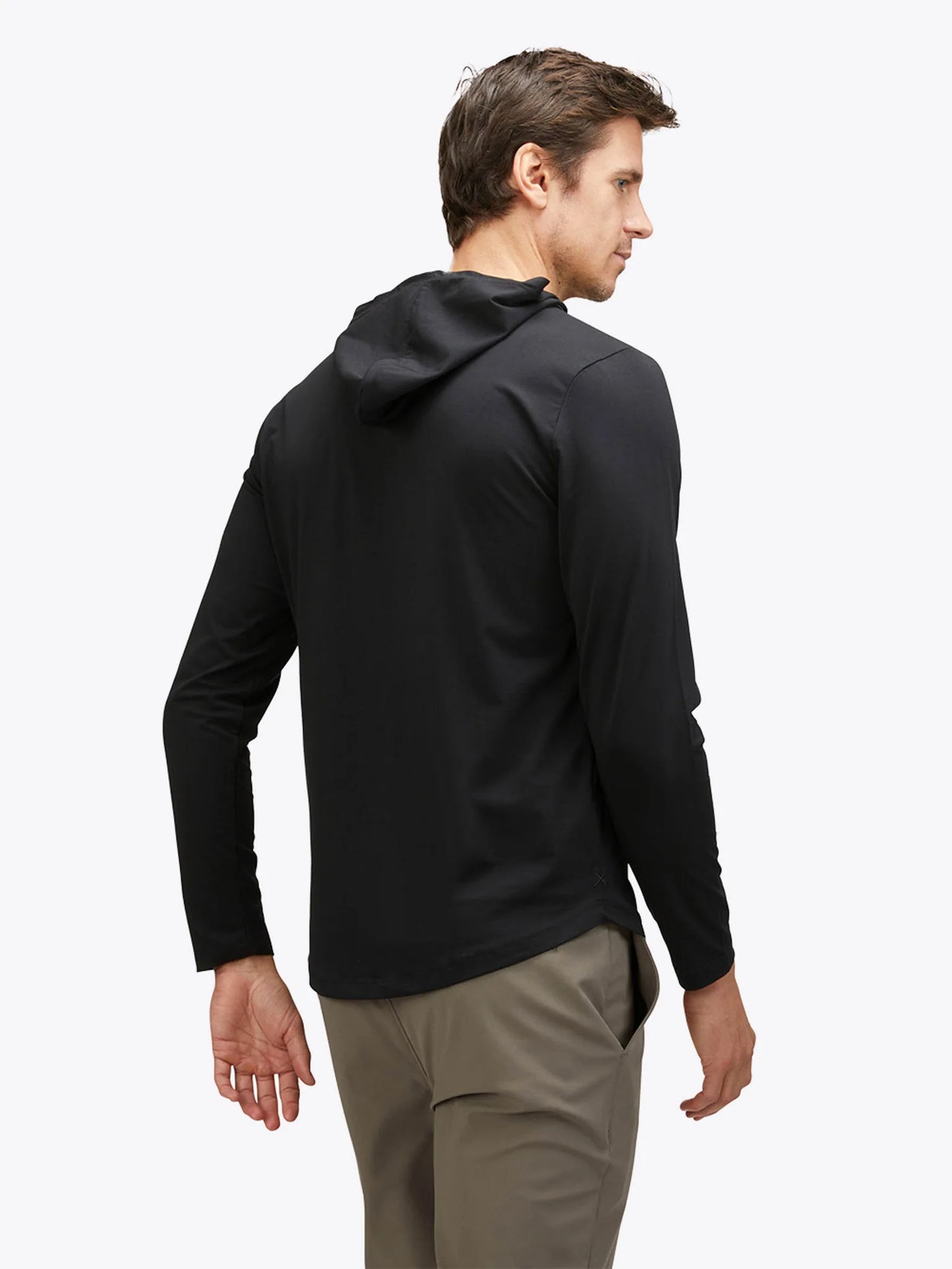 CUTS Men's AO Long Sleeve Hooded Curve-Hem Tee