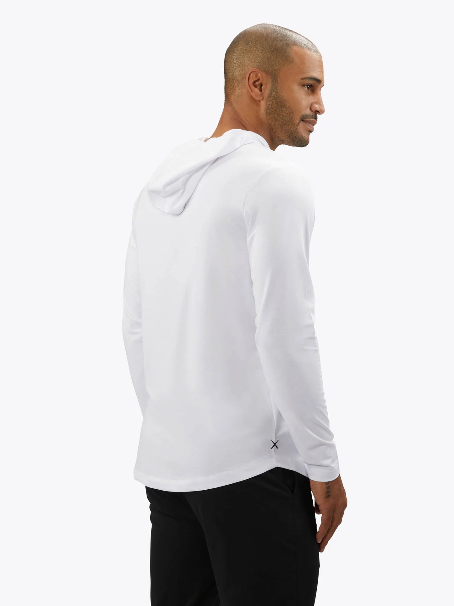 CUTS Men's AO Long Sleeve Hooded Curve-Hem Tee