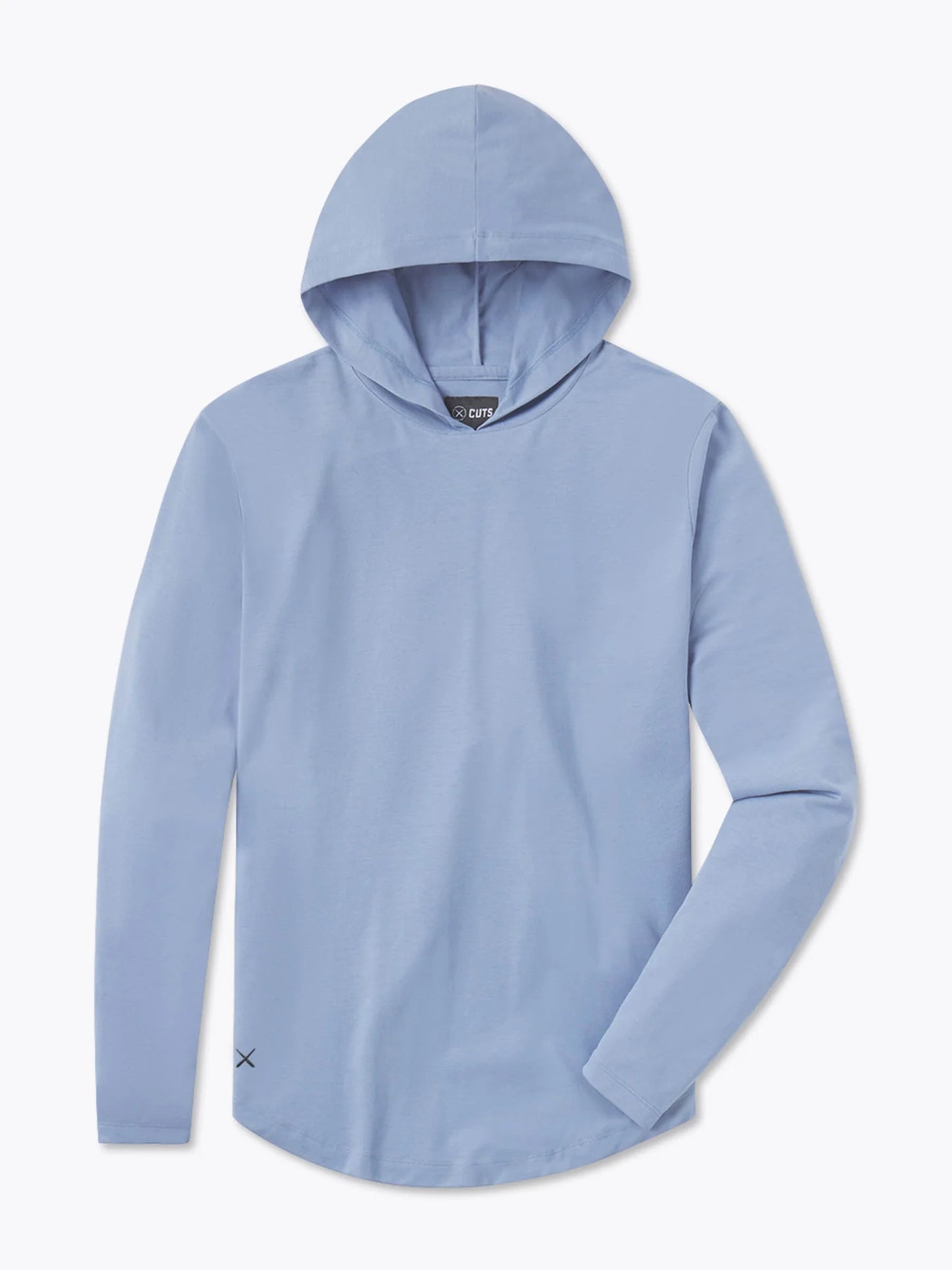 CUTS Men's AO Long Sleeve Hooded Curve-Hem Tee