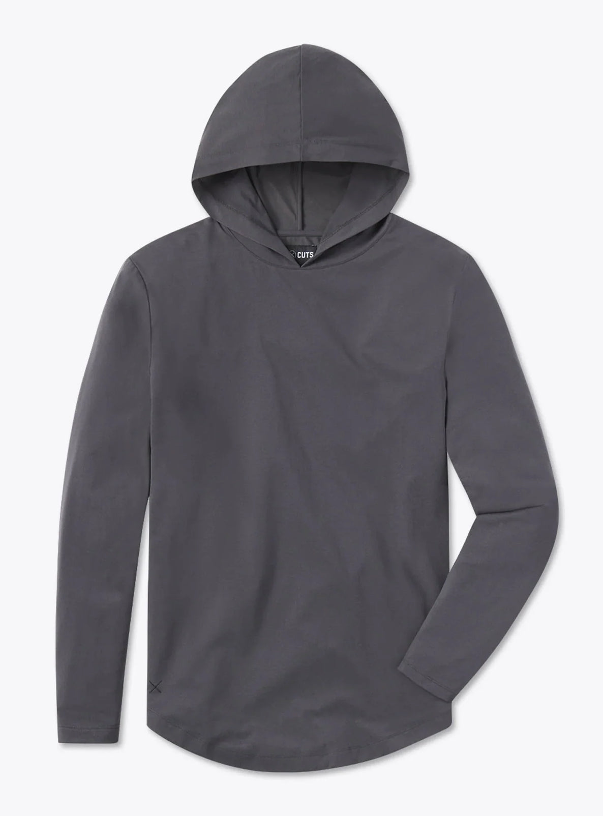 CUTS Men's AO Long Sleeve Hooded Curve-Hem Tee