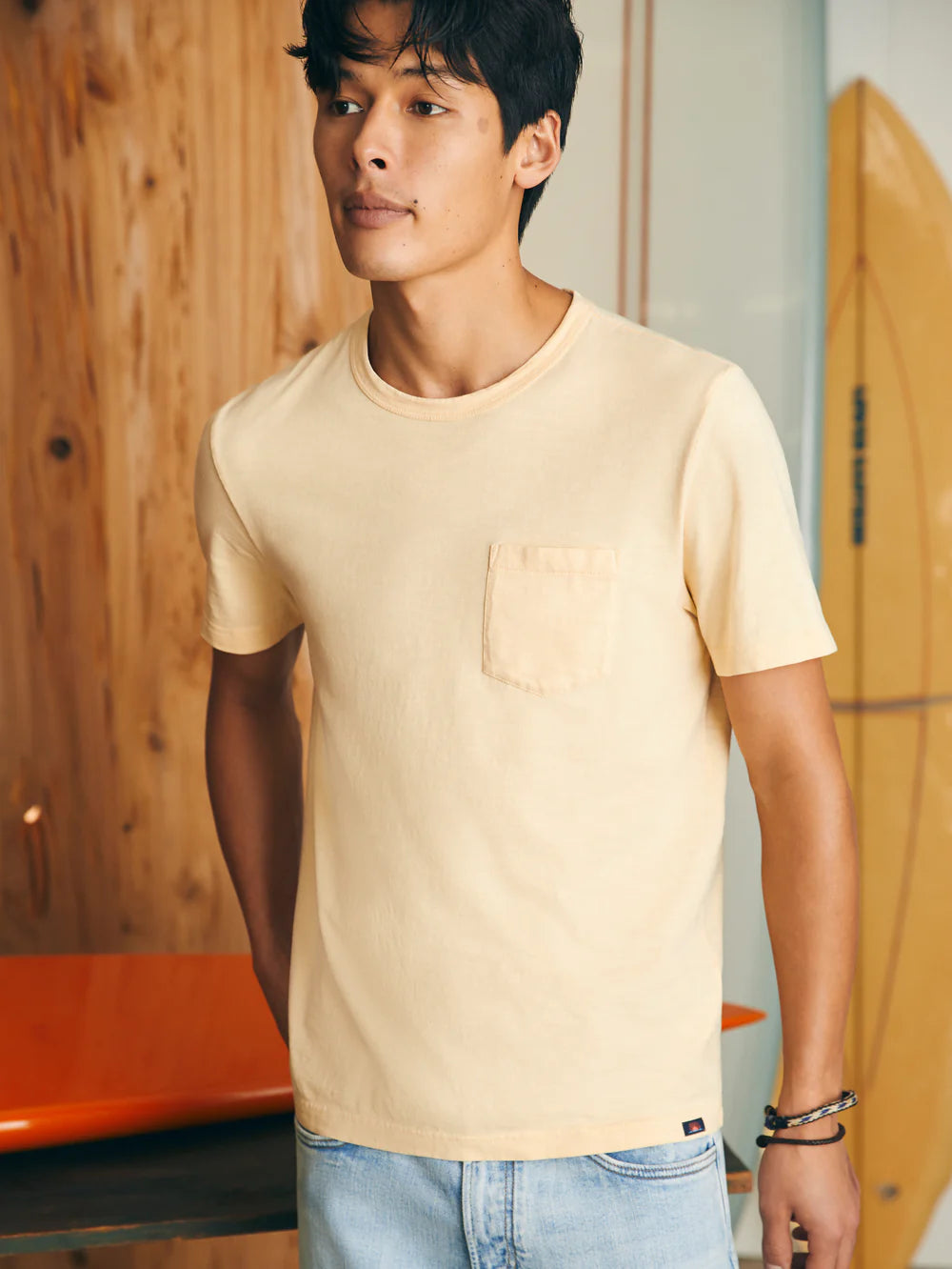 Faherty Men's Sunwashed Pocket Tee