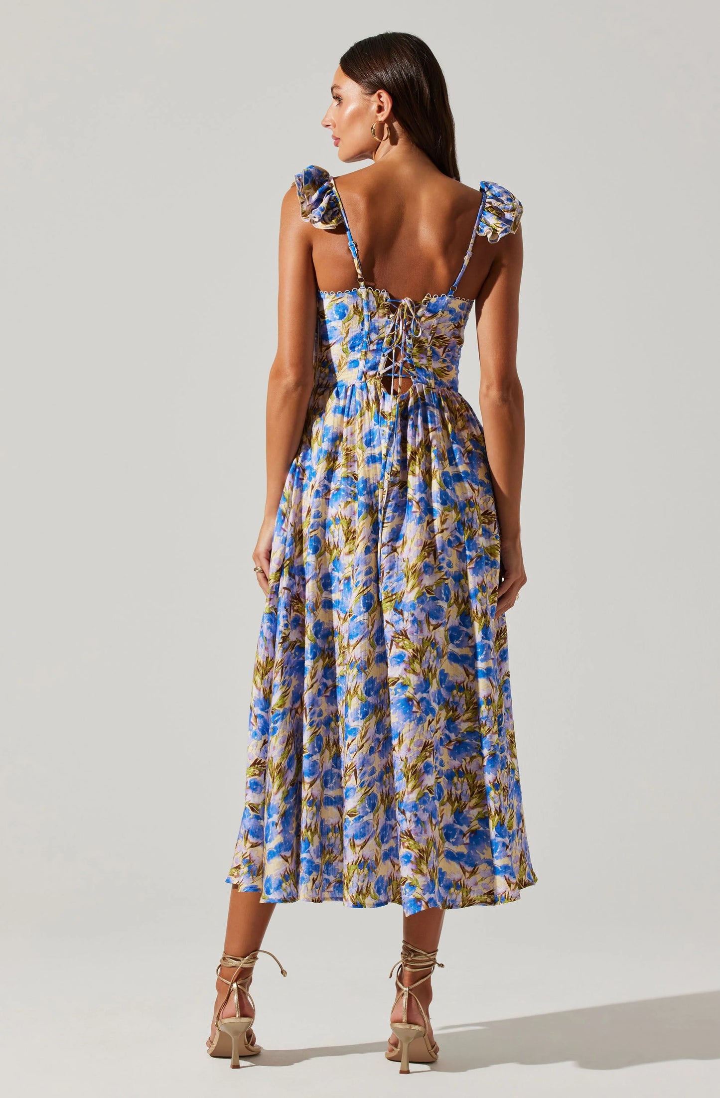 ASTR The Label Wedelia Dress (Yellow Blue Floral)