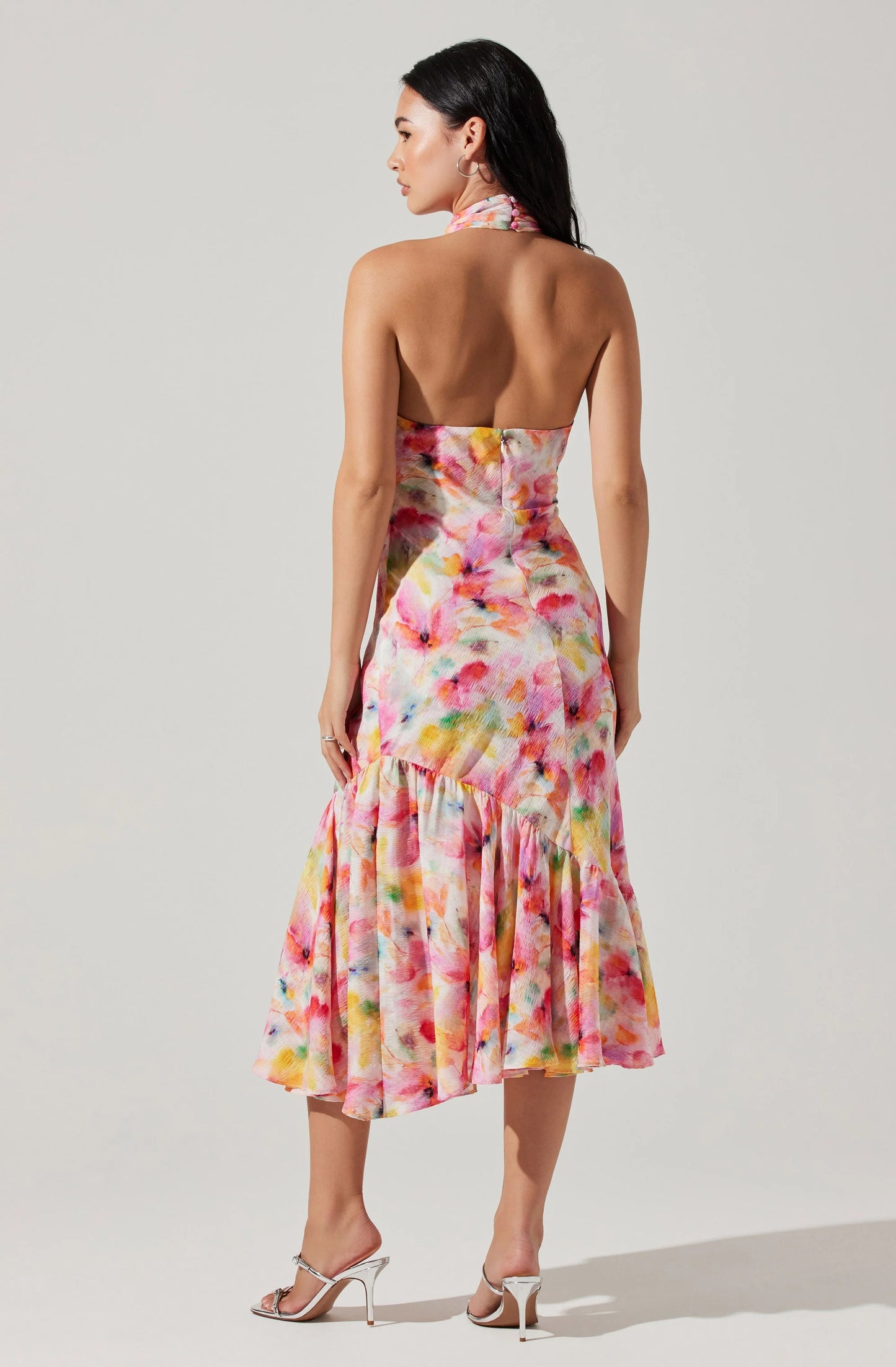 ASTR The Label Caspia Dress (Pink Multi Coral)