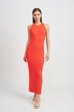 En Saison Women's Ribbed Knit Midi Dress (Tomato)