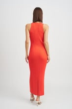 En Saison Women's Ribbed Knit Midi Dress (Tomato)