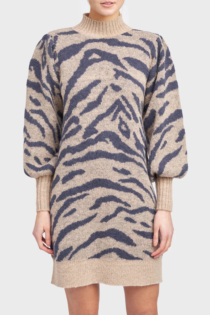 En Saison Women's Zebra Sweater Dress