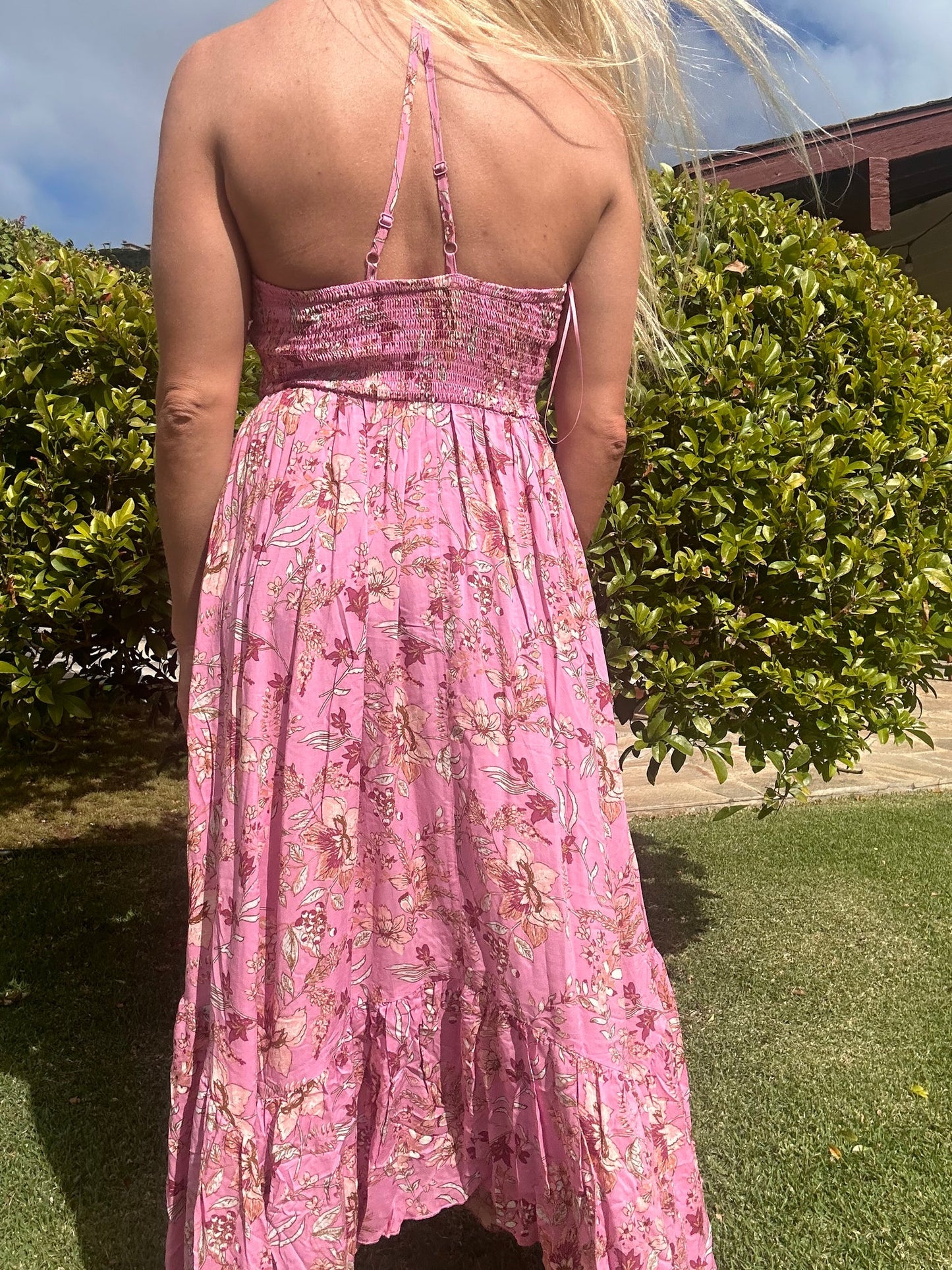 Free People Heat Wave Halter Dress (Pink Combo)